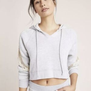 Free People Movement Women's Gray Cropped Hoodie